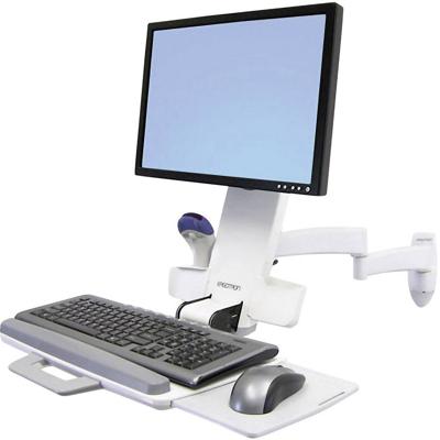 Ergotron Combo Arm 200 Series 1-voudig Monitor-wandbeugel 25,4 cm (10) - 61 cm (24) Toetsenbordhouder, Kantelbaar, Zwenkbaar, Roteerbaar