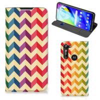 Motorola Moto G8 Power | Hoesje met Magneet | Zigzag Multi Color