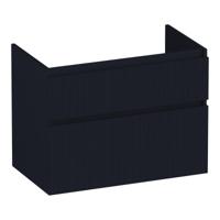 Brauer Delight Wavy - Onderkast - 80 cm - met 2 Softclose Lades Greeploos en 1 Sifon Uitsparing - Mat Zwart