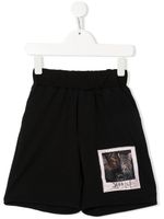 Roberto Cavalli Junior short de sport à détail de patch - Noir - thumbnail