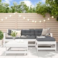 5-delige Loungeset massief grenenhout wit
