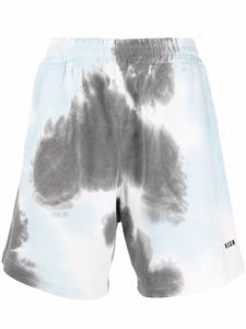 MSGM short de sport à imprimé tie dye - Bleu