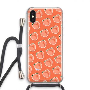 Just peachy: iPhone X Transparant Hoesje met koord