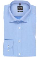 OLYMP Level Five Body Fit Overhemd middenblauw, Gestructureerd - thumbnail