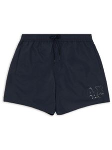 Armani Exchange short de bain à patch logo - Bleu