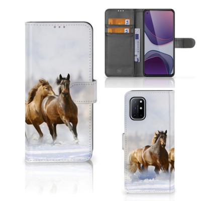 OnePlus 8T | Telefoonhoesje | Met pasjeshouder | Paarden