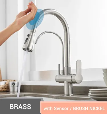 Touch Sensor Wastafelkraan - Uittrekbaar | Chroom | Dubbele Handgreep | Koud & Warm Water