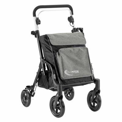 MultiMotion Shopper rollator met grote tas | Kleur: Grijs | Boodschappentrolley | Lichtgewicht rollator | Inklapbaar