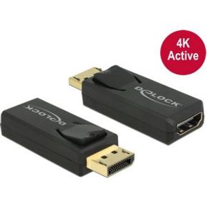 Delock 65573 Adapter DisplayPort 1.2 male > HDMI female 4K Actief zwart