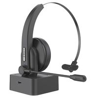 Single Ear Bluetooth Headset with Microphone and Charging Base OY631 - Black - thumbnail