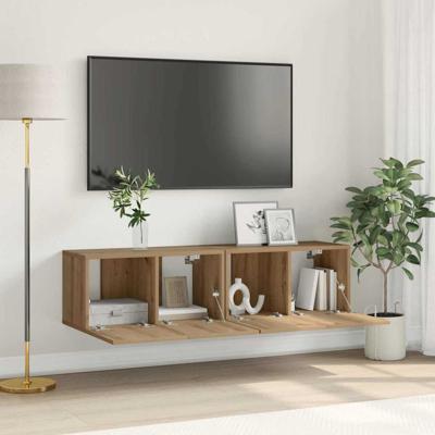 TV-kast 2 pcs Bruin 60 x 30 x 30 cm Bewerkt hout