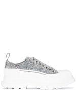 Alexander McQueen baskets Tread Slick à paillettes - Blanc