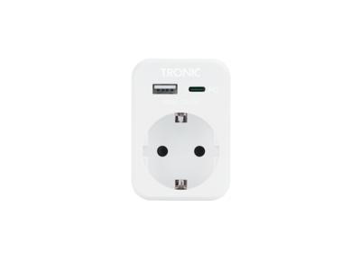TRONIC Stopcontact adapter met USB-aansluitingen (Wit)