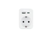 TRONIC Stopcontact adapter met USB-aansluitingen (Wit)