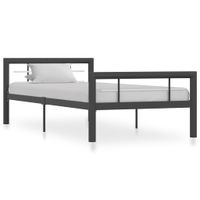 Bedframe metaal grijs en wit 90x200 cm - thumbnail