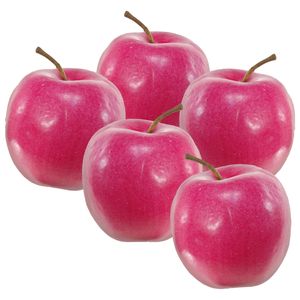 Kunstfruit decofruit - 5x - appel/appels - ongeveer 8 cm - rood