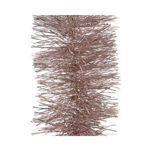 Kerst lametta guirlandes lichtroze 10 cm breed x 270 cm kerstboom versiering/decoratie - Kerstslingers