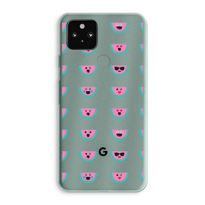 Smiley watermeloenprint: Google Pixel 5a 5G Transparant Hoesje