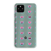 Smiley watermeloenprint: Google Pixel 5a 5G Transparant Hoesje