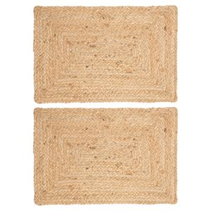 Secret de Gourmet placemats Savannah - 6x - jute - 45 x 30 cm - naturel - gevlochten