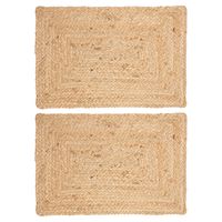 Secret de Gourmet placemats Savannah - 6x - jute - 45 x 30 cm - naturel - gevlochten