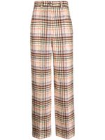 Sonia Rykiel pantalon droit en laine à carreaux - Marron