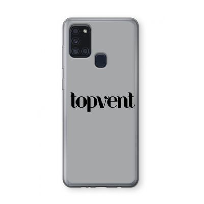 Topvent Grijs Zwart: Samsung Galaxy A21s Transparant Hoesje