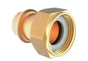 Kirchhoff Rood messing halve schroefverbinding, blank, 22 mm x 1"IT, 1 socket, (P4355) - 988628855