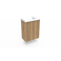 Fonteinkast Halifax Oak Arcqua Ridge 40x55x28 cm Incl. Fontein Mat Wit Met Overloop Arcqua