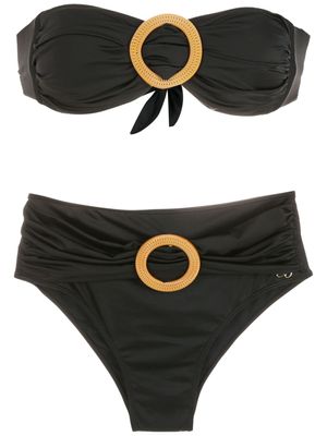 Brigitte bikini bandeau à détails d'anneaux - Noir