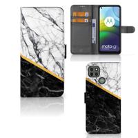 Motorola Moto G9 Power | Bookcase | Marmer Wit Zwart - Origineel Cadeau Man