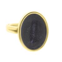Qoss Ring Diede Zwart | Goud Qoss Ring Diede Zwart | Goud