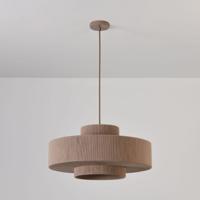Hanglamp Scandes taupe - E27-fitting - IP20 voor binnen - Taupe - Gevlochten katoenen koordjes - Drielaags
