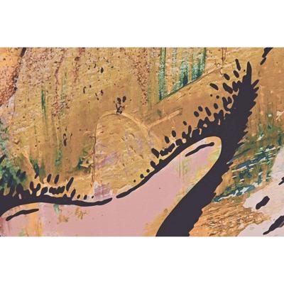 Canvas DKD Home Decor Canvas Hout MDF 140 x 3,8 x 100 cm (3 Onderdelen)
