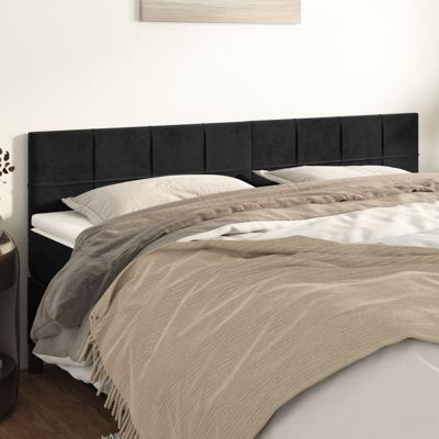 Hoofdborden 2 st 90x5x78/88 cm fluweel zwart