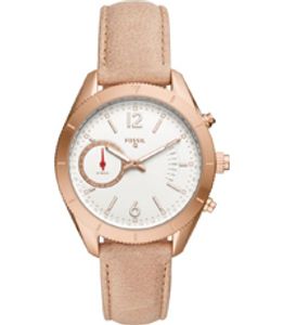 Horlogeband Fossil FTW1170 Leder Beige 18mm