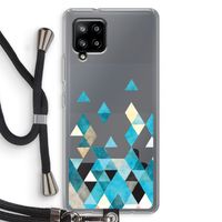 Gekleurde driehoekjes blauw: Samsung Galaxy A42 5G Transparant Hoesje met koord