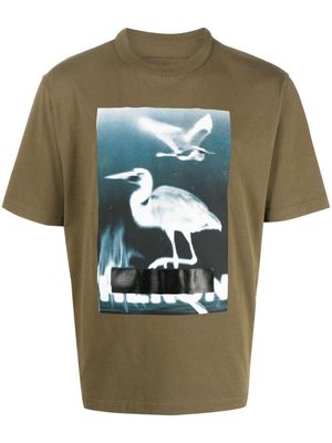 Heron Preston t-shirt en coton à imprimé graphique - Vert