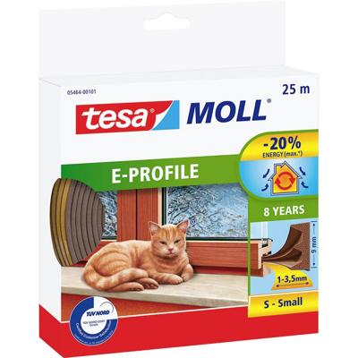 tesa E-Profil 05464-00101-02 Afdichtingstape tesamoll Bruin (l x b) 25 m x 9 mm 25 m