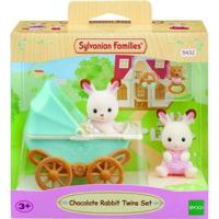 Sylvanian Families - 5432 - Chocoladekonijn tweeling en dubbele kinderwagen - Meubels