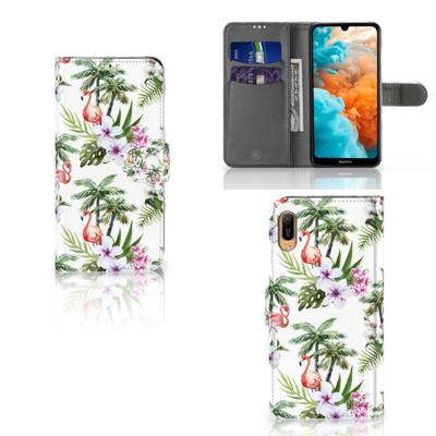 Huawei Y6 (2019) | Telefoonhoesje | Met pasjeshouder | Flamingo Palms