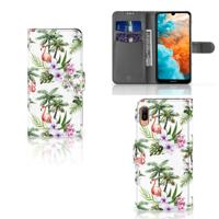 Huawei Y6 (2019) | Telefoonhoesje | Met pasjeshouder | Flamingo Palms