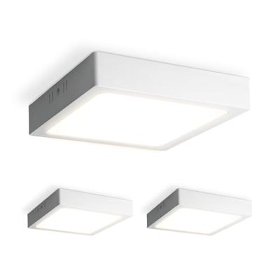 Set van 3 Carolina opbouwspots vierkant - 12 Watt 1160 Lumen - Wit - 4000K neutraal wit - LED downlight - IP20 stofdicht - 160mm