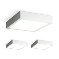 Set van 3 Carolina opbouwspots vierkant - 12 Watt 1160 Lumen - Wit - 4000K neutraal wit - LED downlight - IP20 stofdicht - 160mm