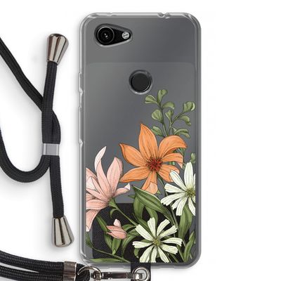 Floral bouquet: Pixel 3a Transparant Hoesje met koord