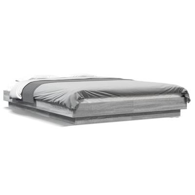 Bedframe met LED-verlichting grijs sonoma eiken 140x190 cm