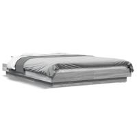 Bedframe met LED-verlichting grijs sonoma eiken 140x190 cm