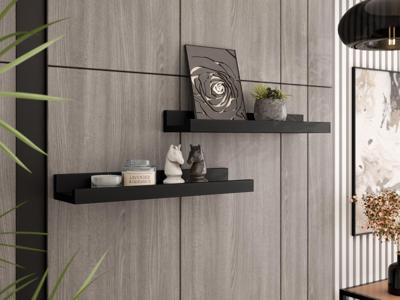 Set van 2 legplanken MAELIS 45 cm zwart