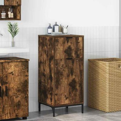 Badkamerkast Gerookt eiken 39.5 x 36 x 88 cm Bewerkt hout