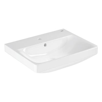 Grohe Euro Weramic Wastafel - vrijhangend - 55x44cm - met kraangat - met overloop - exclusief wandbevestiging - alpine wit 102430sh00